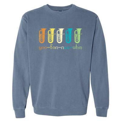 Retro Euphonium Player Euphoniumist Brass Horn Marching Band Garment-Dyed Sweatshirt