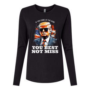 Re Elect President Trump 2024 Hebrew Jewish Israel Support Womens Cotton Relaxed Long Sleeve T-Shirt