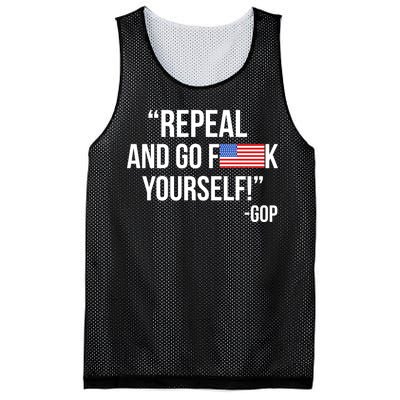 Repeal and Go F Yourself - GOP USA FLAG Mesh Reversible Basketball Jersey Tank