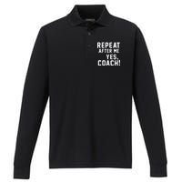 Repeat after me, YES COACH Performance Long Sleeve Polo