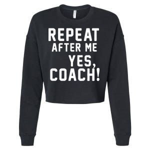 Repeat After Me Yes Coach Cropped Pullover Crew