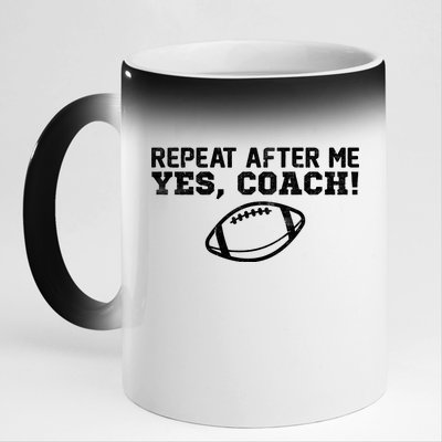 Repeat After Me Yes, Coach! Sports 11oz Black Color Changing Mug