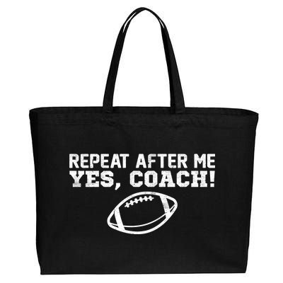 Repeat After Me Yes, Coach! Sports Cotton Canvas Jumbo Tote