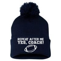 Repeat After Me Yes, Coach! Sports Pom Pom 12in Knit Beanie