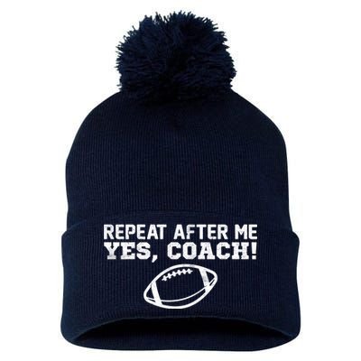 Repeat After Me Yes, Coach! Sports Pom Pom 12in Knit Beanie