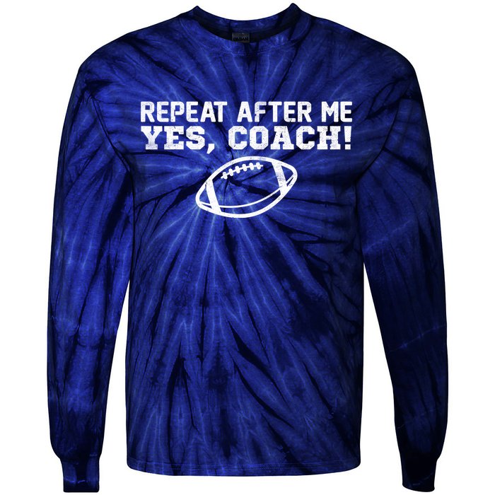 Repeat After Me Yes, Coach! Sports Tie-Dye Long Sleeve Shirt