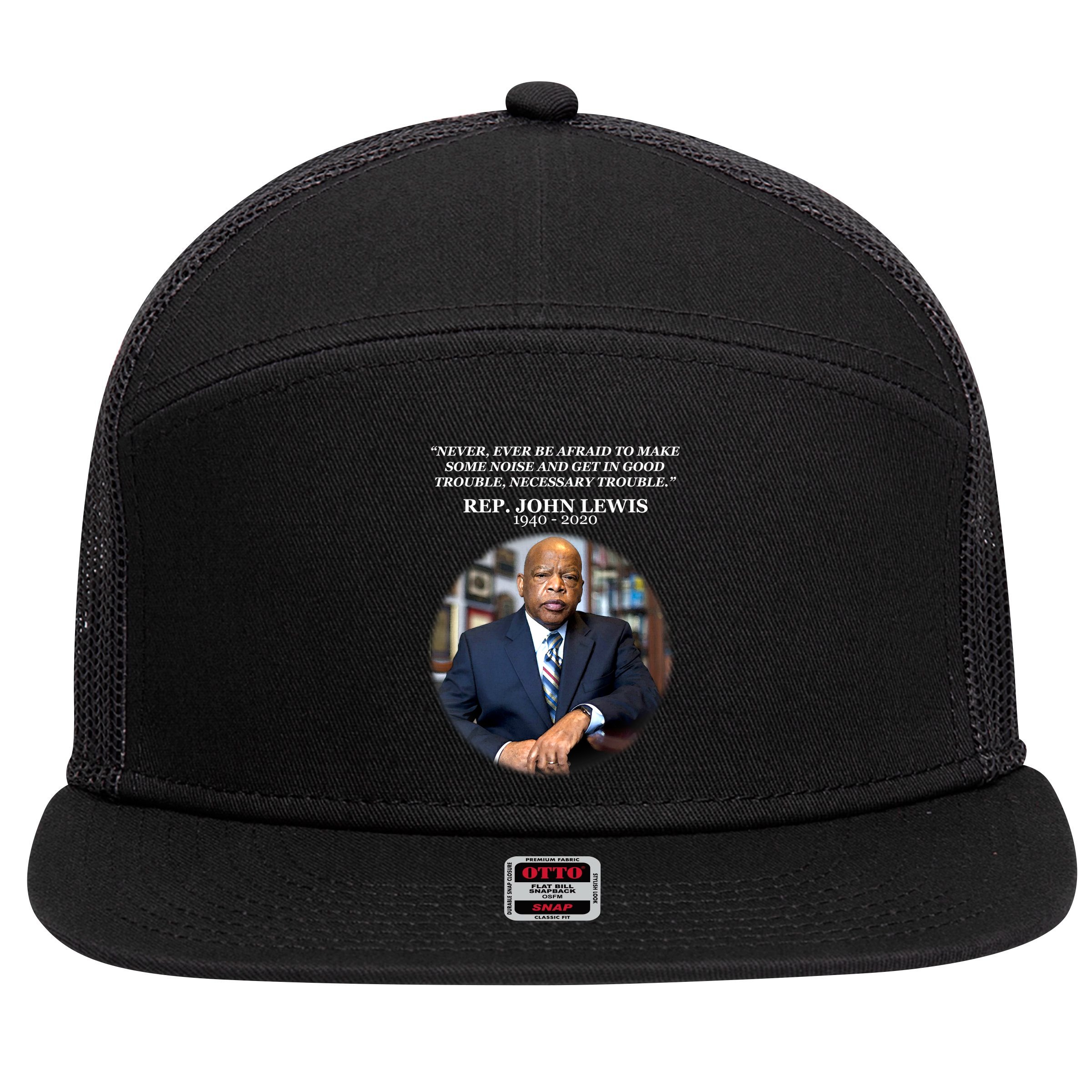 Representative John Lewis Tribute 1940-2020 7 Panel Mesh Trucker Snapback Hat