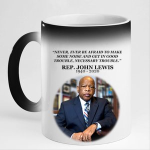 Representative John Lewis Tribute 1940-2020 11oz Black Color Changing Mug