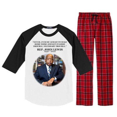 Representative John Lewis Tribute 1940-2020 Raglan Sleeve Pajama Set