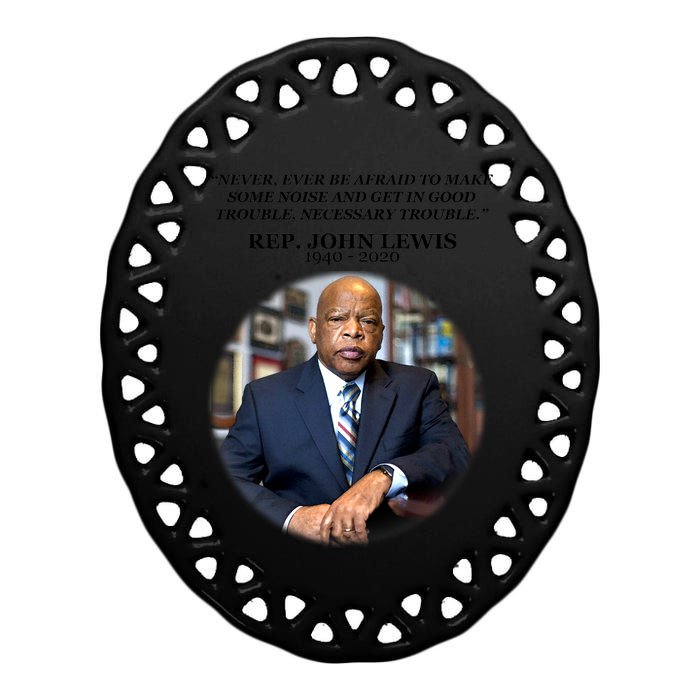 Representative John Lewis Tribute 1940-2020 Ceramic Oval Ornament