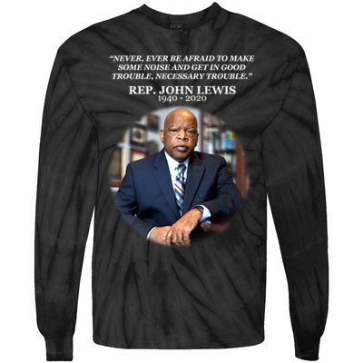 Representative John Lewis Tribute 1940-2020 Tie-Dye Long Sleeve Shirt