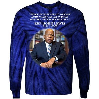 Representative John Lewis Tribute 1940-2020 Tie-Dye Long Sleeve Shirt