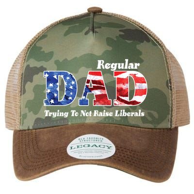 Republican Dad Just A Regular Dad Trying To Not Raise Liberals Legacy Tie Dye Trucker Hat