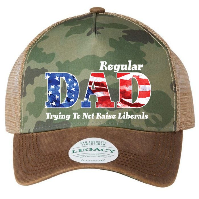 Republican Dad Just A Regular Dad Trying To Not Raise Liberals Legacy Tie Dye Trucker Hat