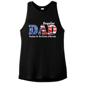 Republican Dad Just A Regular Dad Trying To Not Raise Liberals Ladies PosiCharge Tri-Blend Wicking Tank