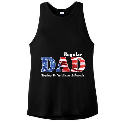 Republican Dad Just A Regular Dad Trying To Not Raise Liberals Ladies PosiCharge Tri-Blend Wicking Tank