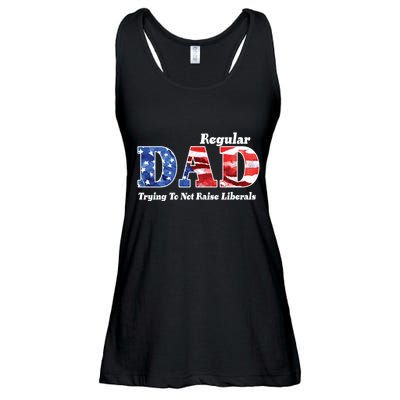 Republican Dad Just A Regular Dad Trying To Not Raise Liberals Ladies Essential Flowy Tank