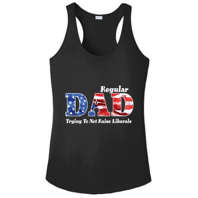 Republican Dad Just A Regular Dad Trying To Not Raise Liberals Ladies PosiCharge Competitor Racerback Tank