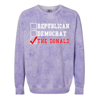 Republican Democrat Donald Trump Colorblast Crewneck Sweatshirt