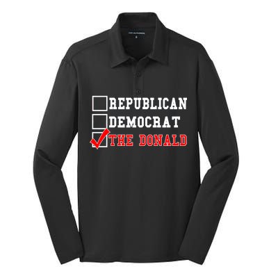 Republican Democrat Donald Trump Silk Touch Performance Long Sleeve Polo