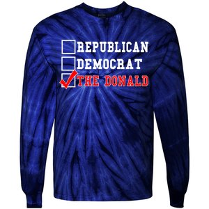 Republican Democrat Donald Trump Tie-Dye Long Sleeve Shirt