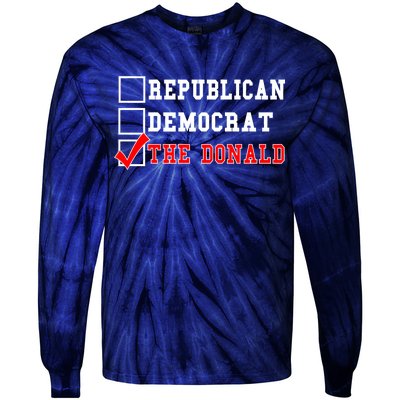 Republican Democrat Donald Trump Tie-Dye Long Sleeve Shirt