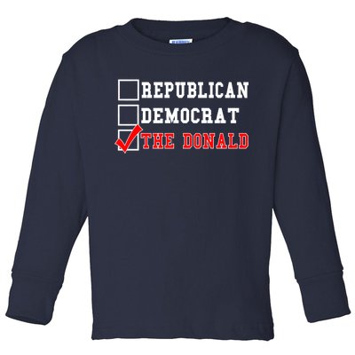 Republican Democrat Donald Trump Toddler Long Sleeve Shirt