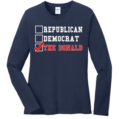 Republican Democrat Donald Trump Ladies Long Sleeve Shirt