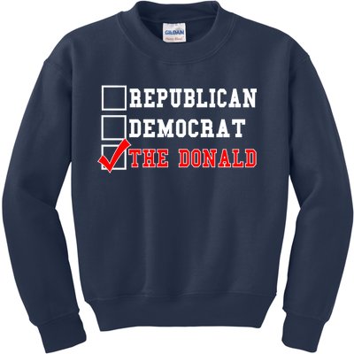 Republican Democrat Donald Trump Kids Sweatshirt