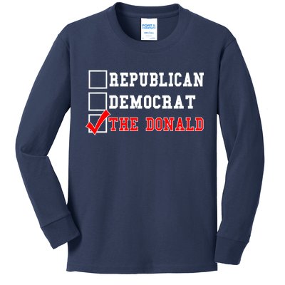 Republican Democrat Donald Trump Kids Long Sleeve Shirt