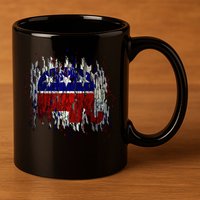 Republican Digital Flag 11oz C Handle Ceramic Mug