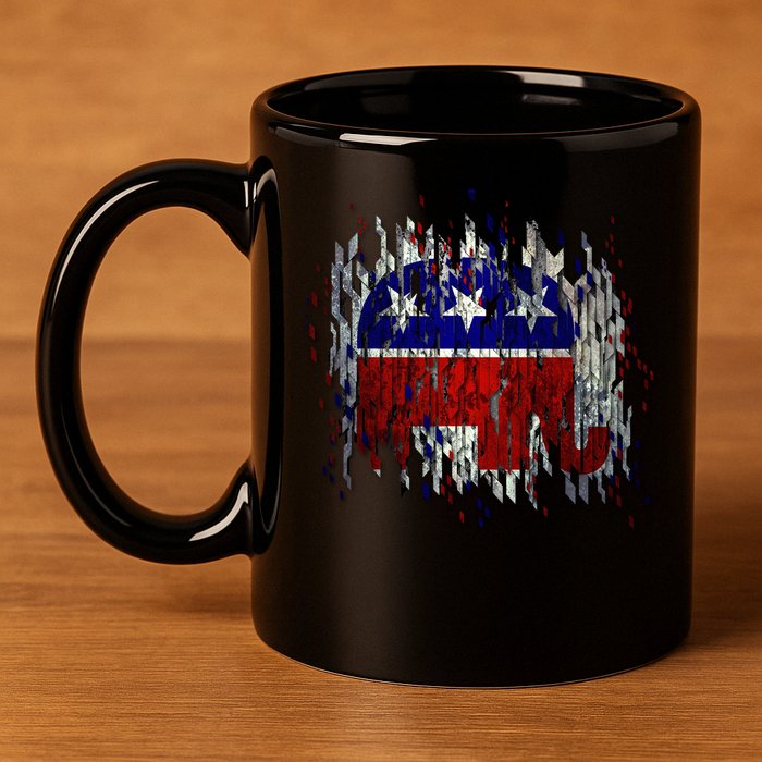 Republican Digital Flag 11oz C Handle Ceramic Mug