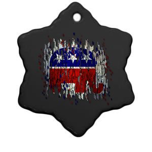 Republican Digital Flag Ceramic Star Ornament