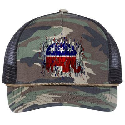 Republican Digital Flag Retro Rope Trucker Hat Cap