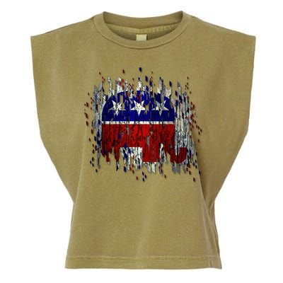 Republican Digital Flag Garment-Dyed Women's Muscle Tee