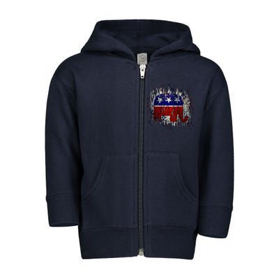 Republican Digital Flag Toddler Zip Fleece Hoodie