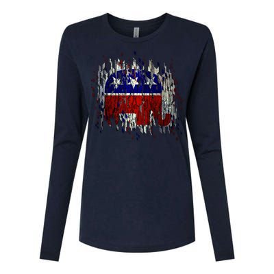 Republican Digital Flag Womens Cotton Relaxed Long Sleeve T-Shirt