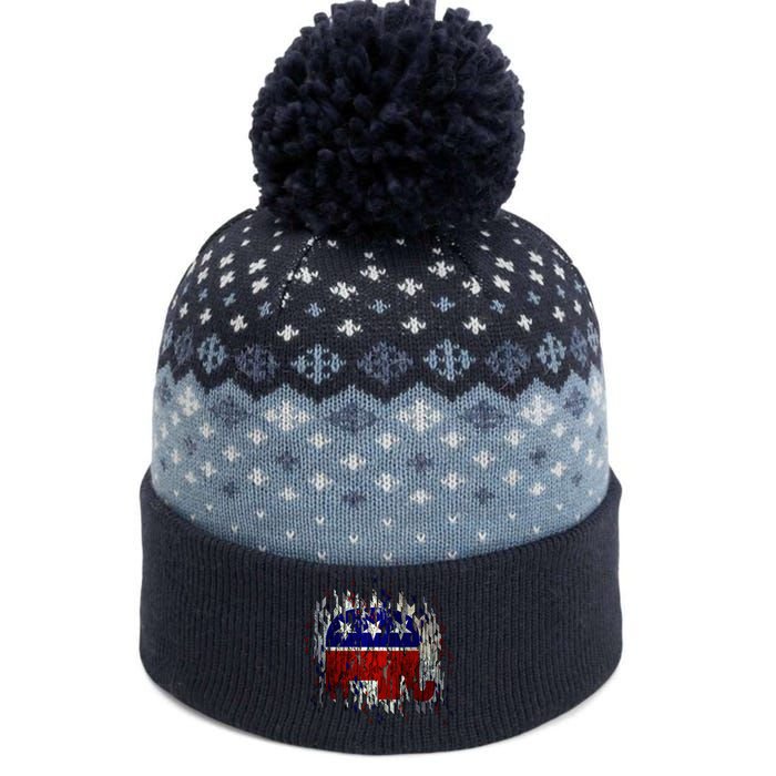 Republican Digital Flag The Baniff Cuffed Pom Beanie