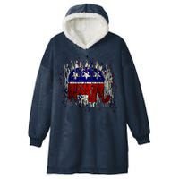 Republican Digital Flag Hooded Wearable Blanket