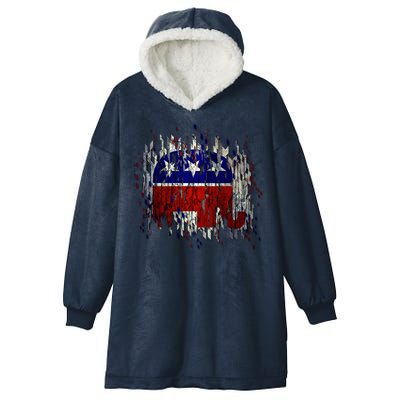 Republican Digital Flag Hooded Wearable Blanket