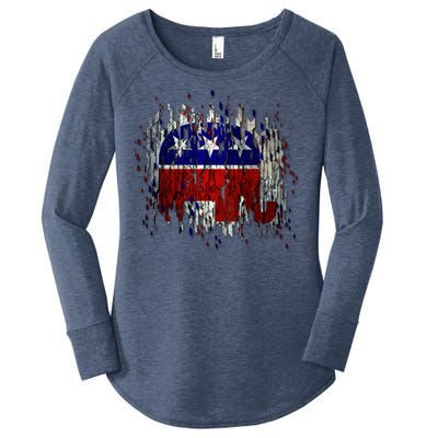 Republican Digital Flag Women's Perfect Tri Tunic Long Sleeve Shirt