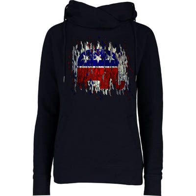 Republican Digital Flag Womens Funnel Neck Pullover Hood