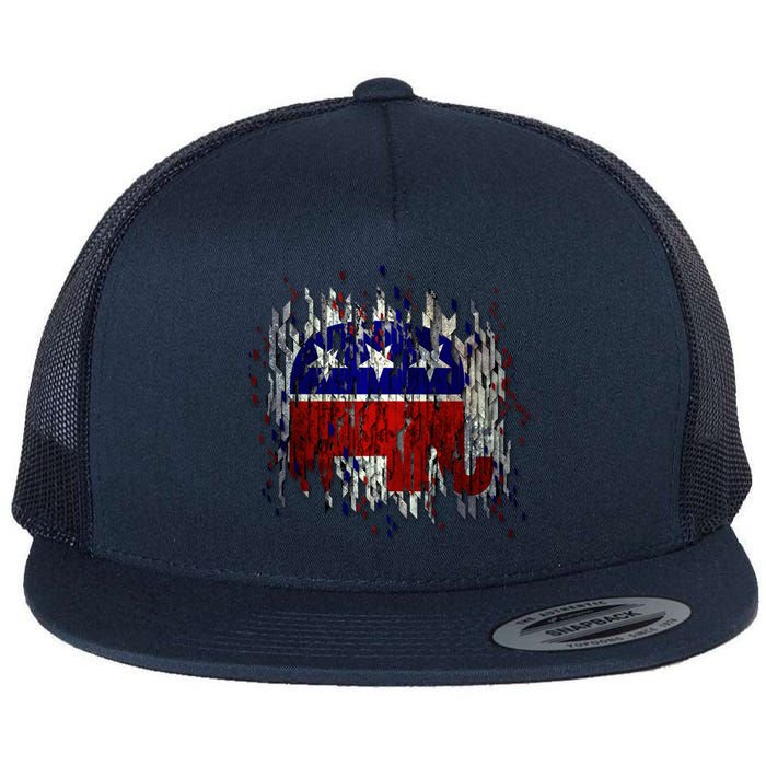 Republican Digital Flag Flat Bill Trucker Hat