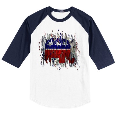 Republican Digital Flag Baseball Sleeve Shirt