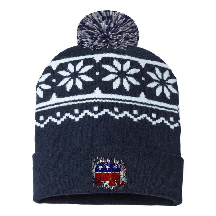 Republican Digital Flag USA-Made Snowflake Beanie