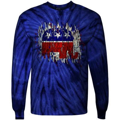 Republican Digital Flag Tie-Dye Long Sleeve Shirt