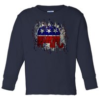 Republican Digital Flag Toddler Long Sleeve Shirt