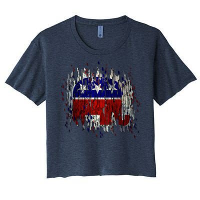 Republican Digital Flag Women's Crop Top Tee