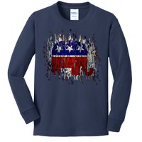 Republican Digital Flag Kids Long Sleeve Shirt