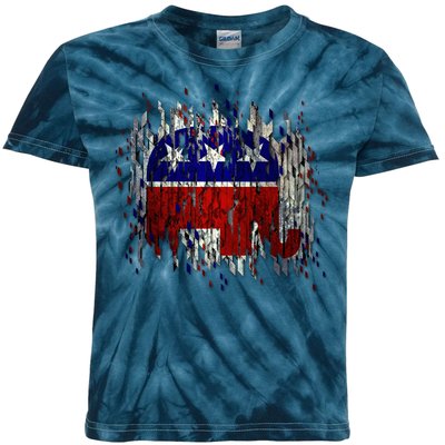 Republican Digital Flag Kids Tie-Dye T-Shirt